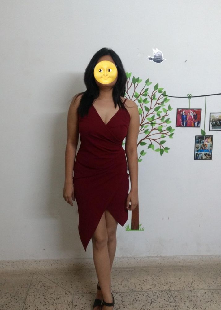 Maroon Bodycon Dress