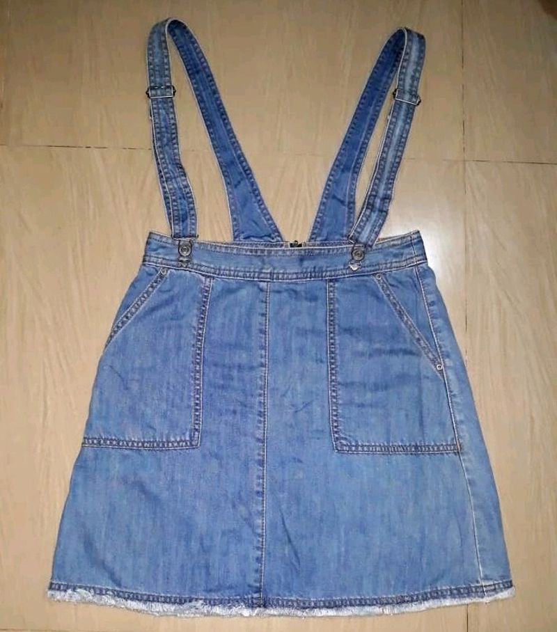 Imported Korean Denim Dungree Dress