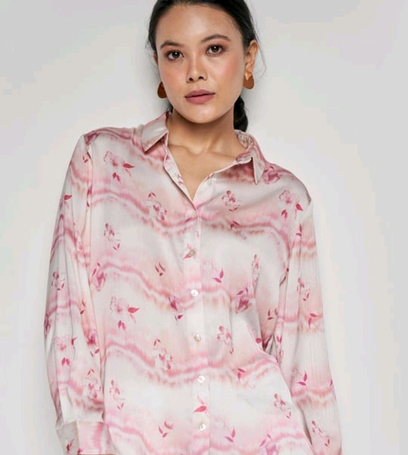 New Baggy Oversized Floral Pink Shirt