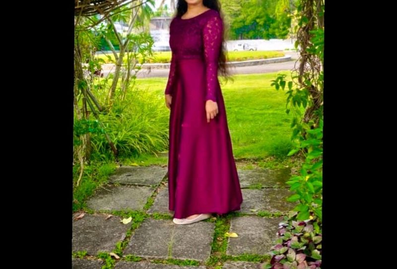 Beautiful Purple Art Silk Gown