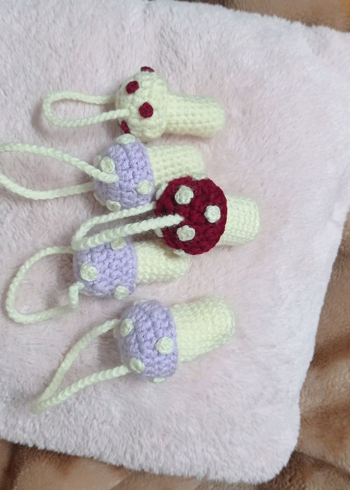 Crochet Mushroom Keychains