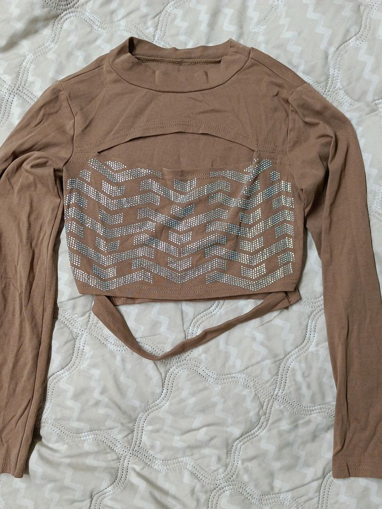 Brown Crop Top