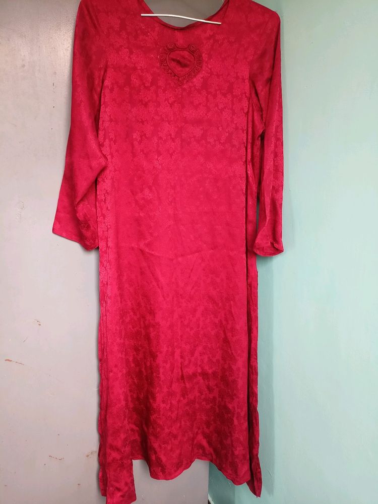 Red Colour Kurta Set With Dupatta