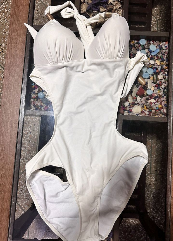 Super Sexy white Cut-out Bodysuit/One-piece bikini