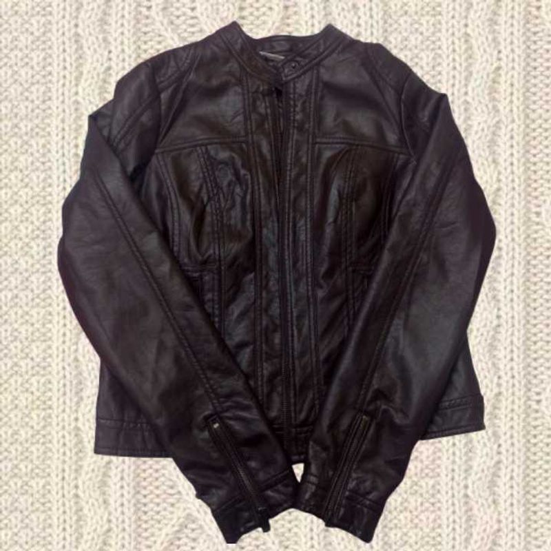 Brown Foam Leather Jacket