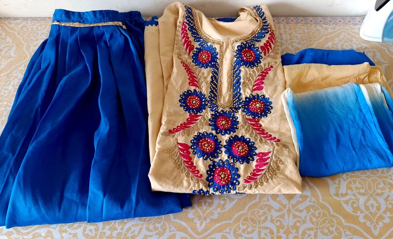 Kurti With Afghani Salwar And Dupatta