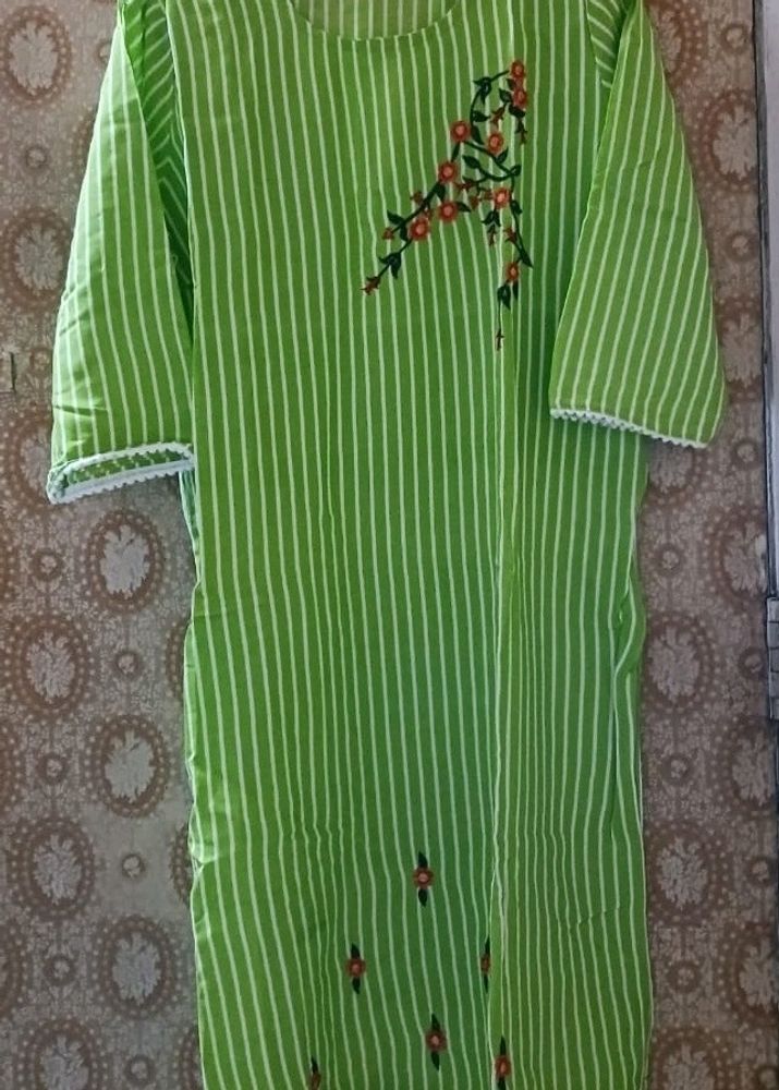 Brand New XL-42 Size Light Green Embroidered Kurti