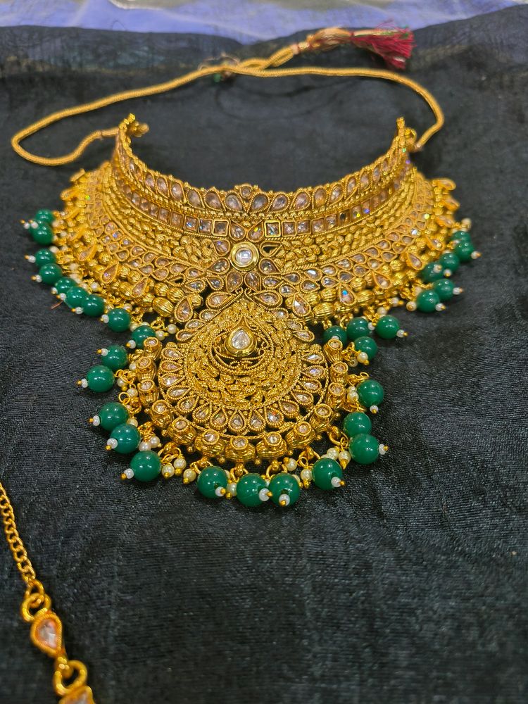 Copper Gold Kundan Bridal Set