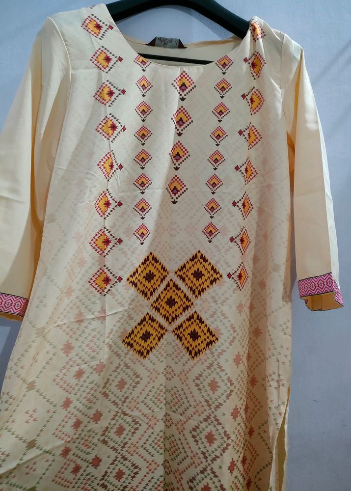 New Peach Colour Rayon Kurti