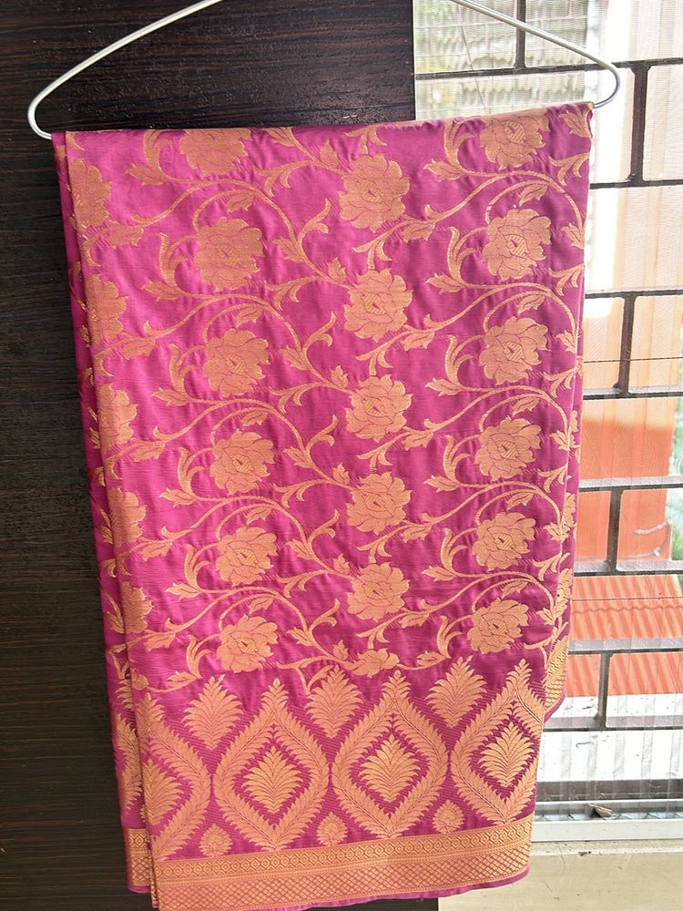 Magenta(Onion Colour) Benarasi Silk