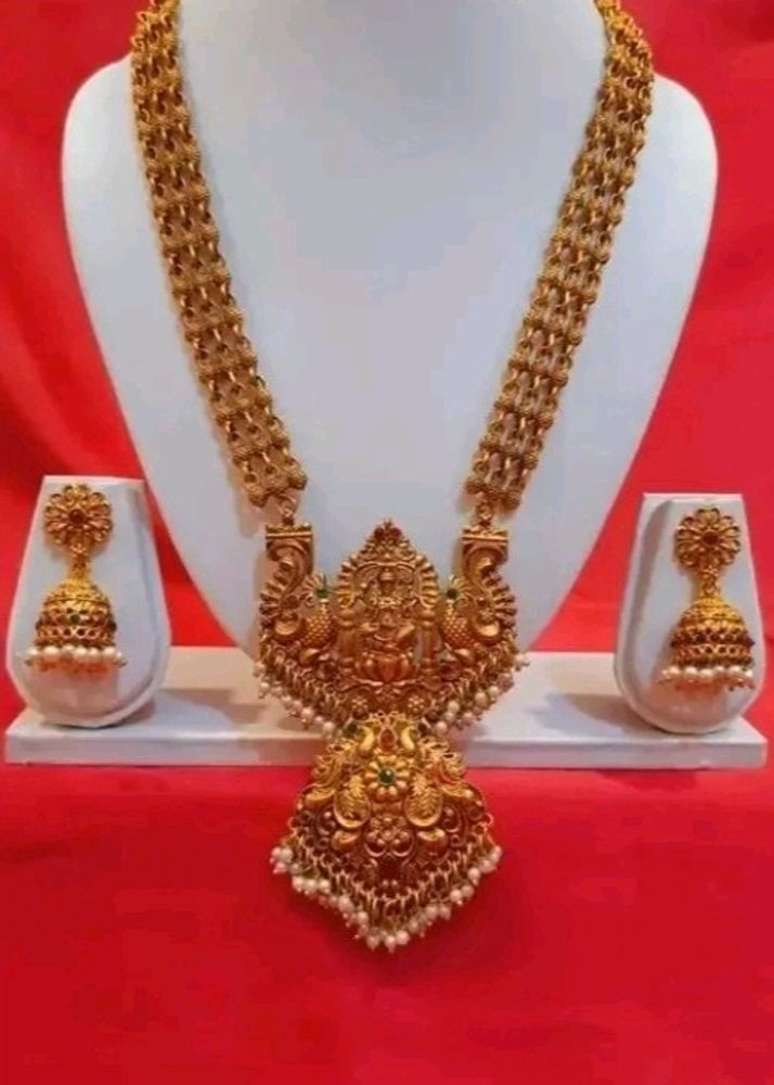 South Indian Long Laxmi Design Nackless Set