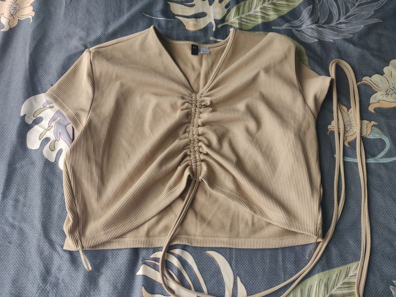 H&M Ribbed Beige Top