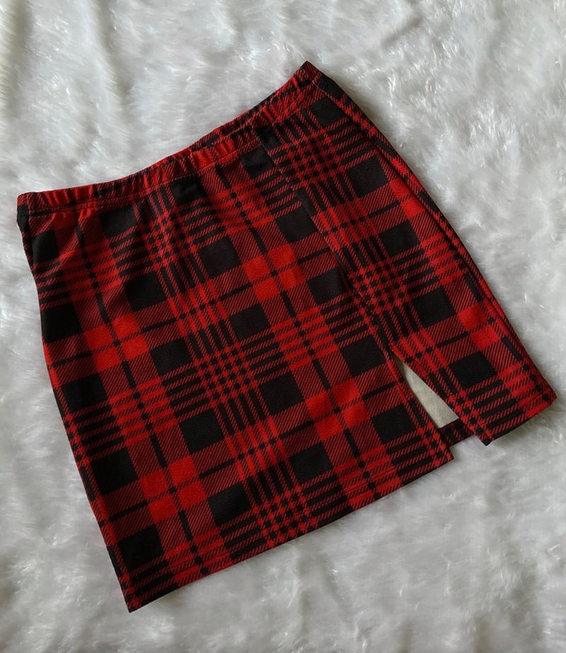 Shein Black Checked Skirt