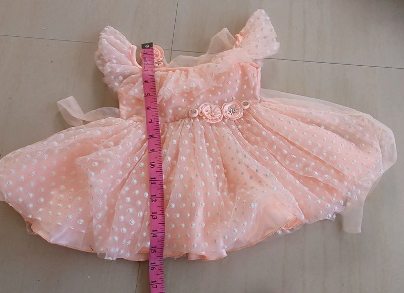 New Light Orange Frock 9-12M