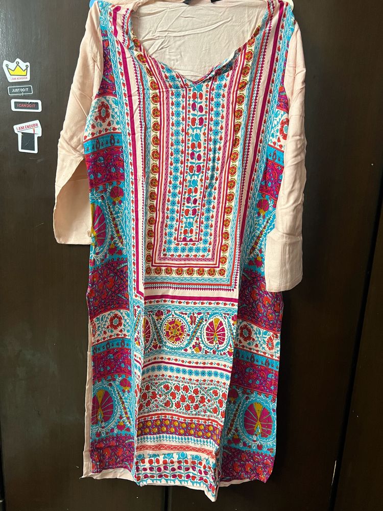 Peach Melange Kurtha !