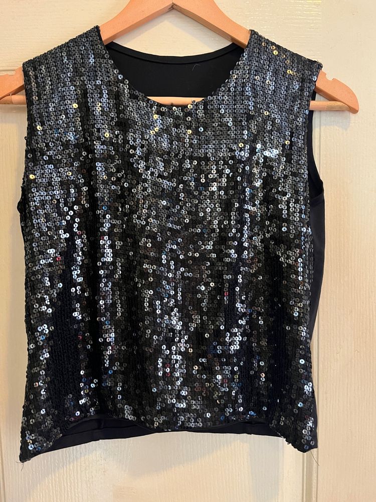 BLACK SEQUIN TANK TOP