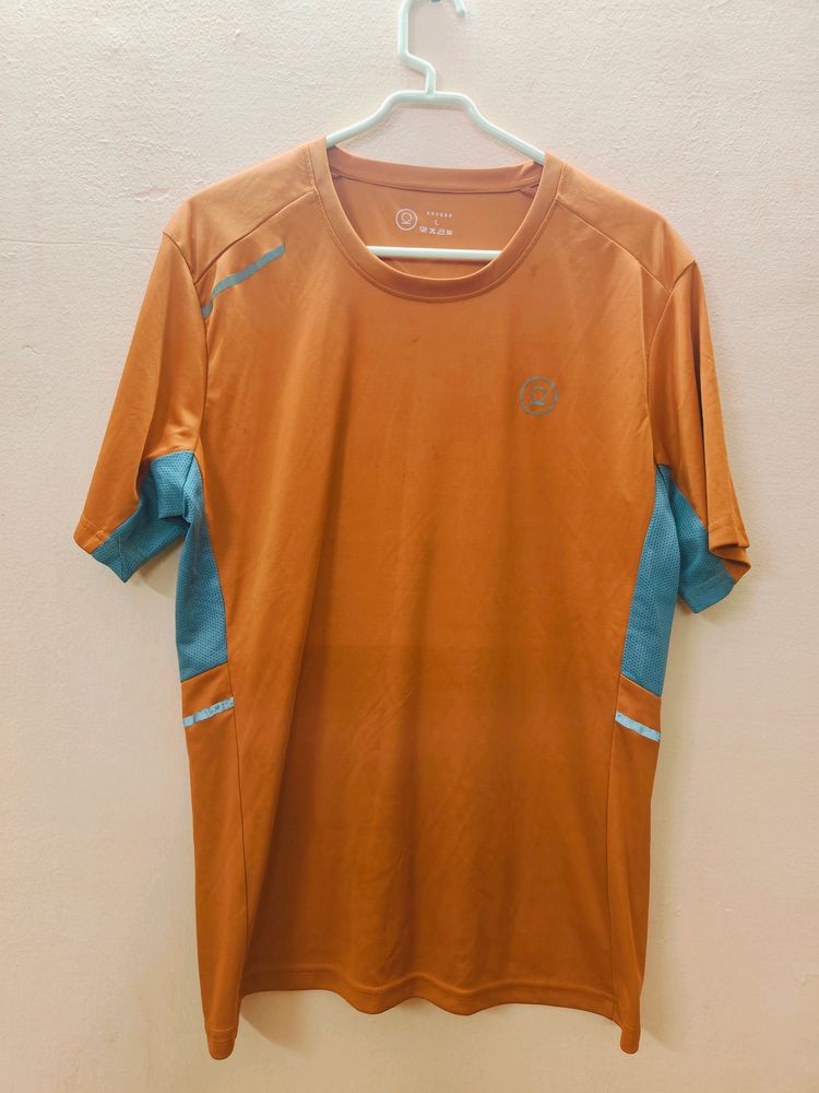 Orange Colored Active Wear T-shirt