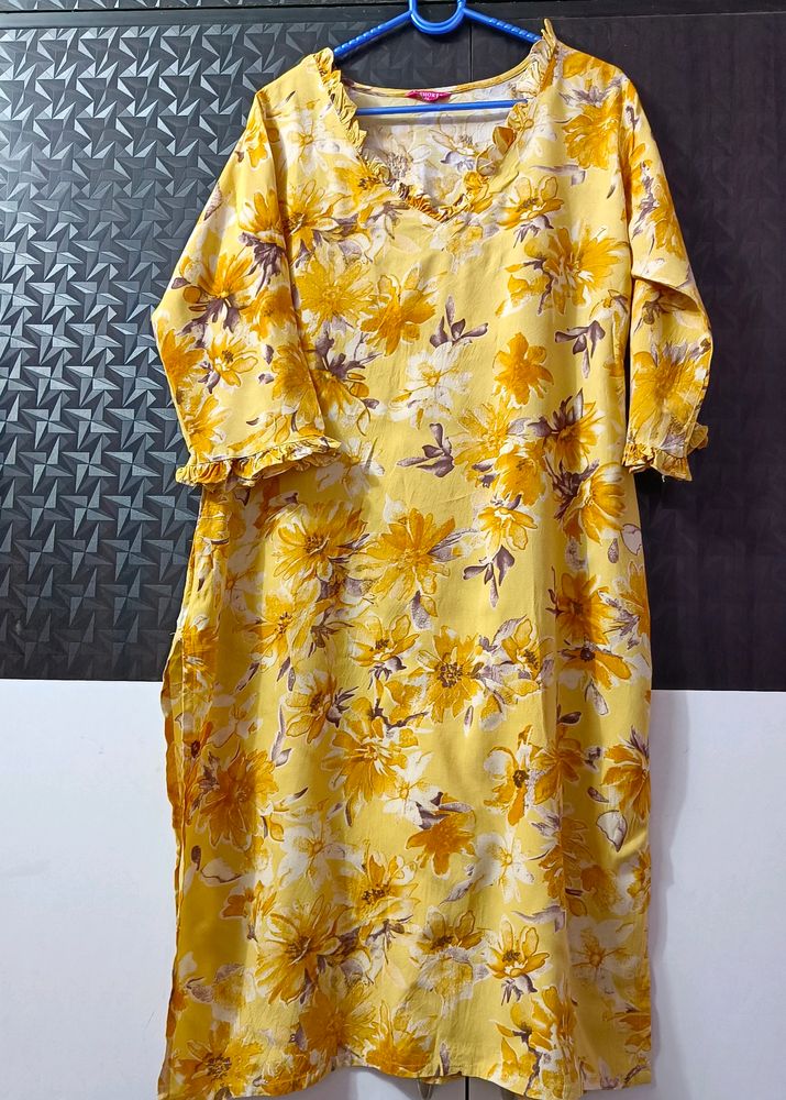 Mustard Beutiful Kurta