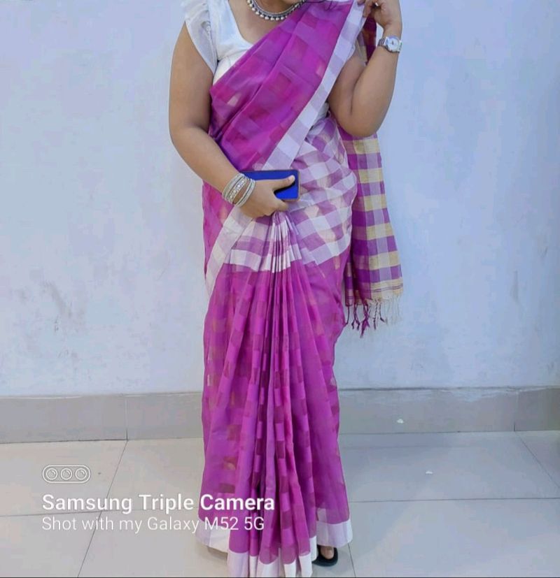 Purple Handloom Saree  🤗