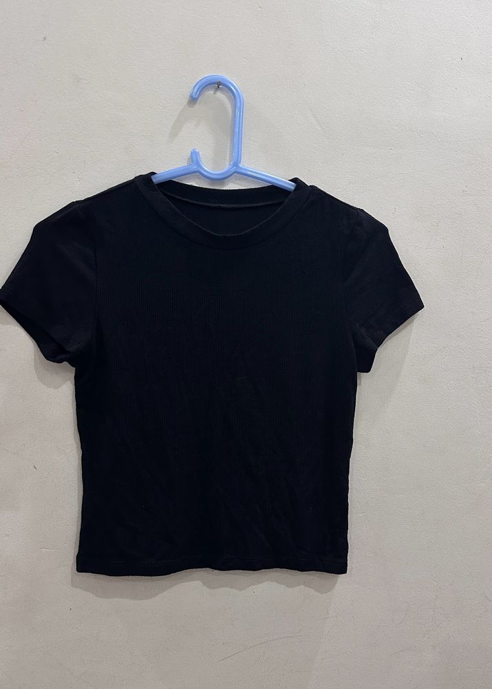 Black Mini Crop Top For Women (Summer Collection)