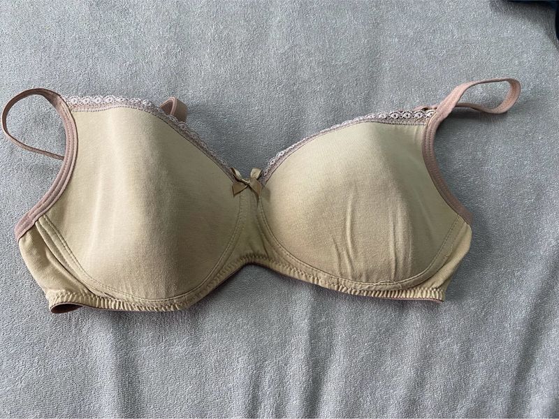 Beige Color Light Padded T-shirt Bra