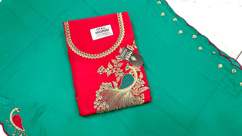 Peacock Design Beautiful Suit With Dupatta