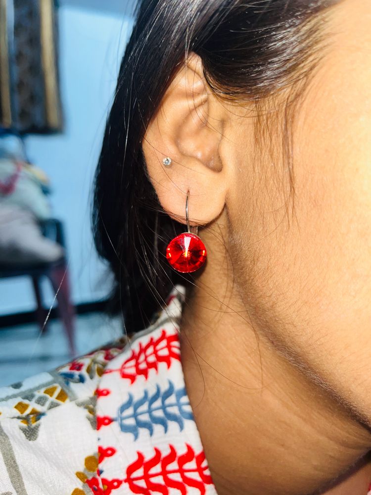 Beautiful Red Stone Earrings