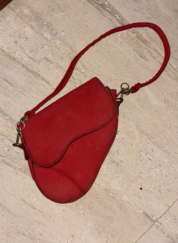 Cherry Red Dior Saddle Bag (Dupe)