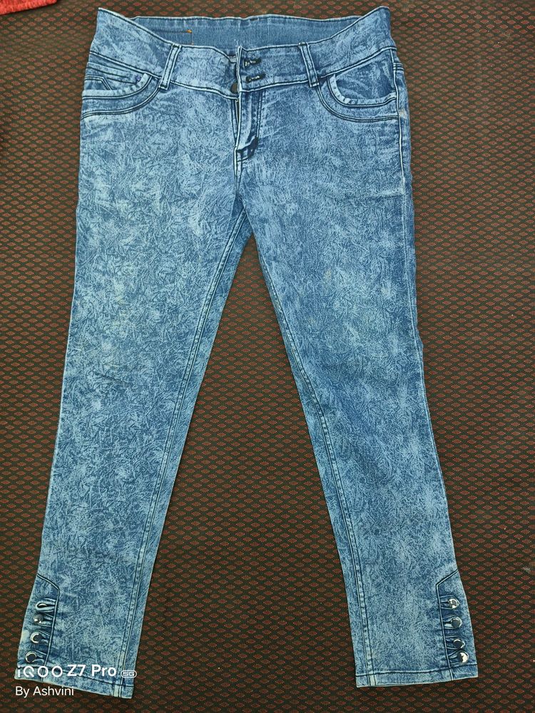 Textured Blue Jeans