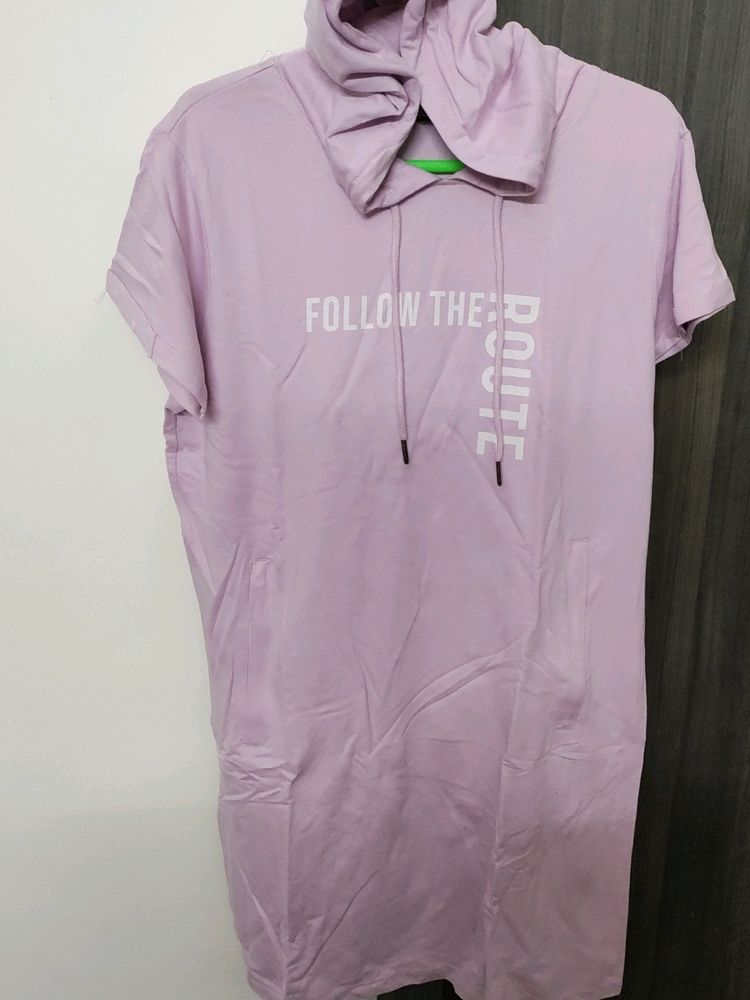 Pink Causal Wear T- Shirt Dress