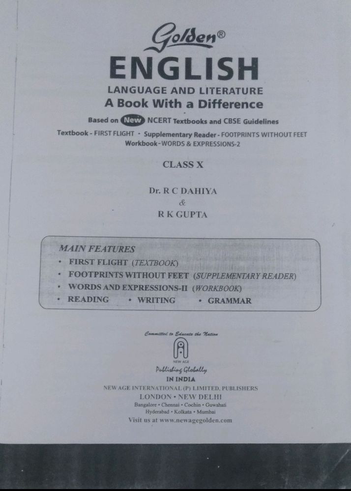 Class10 English Golden Photocopy Session 2023-24