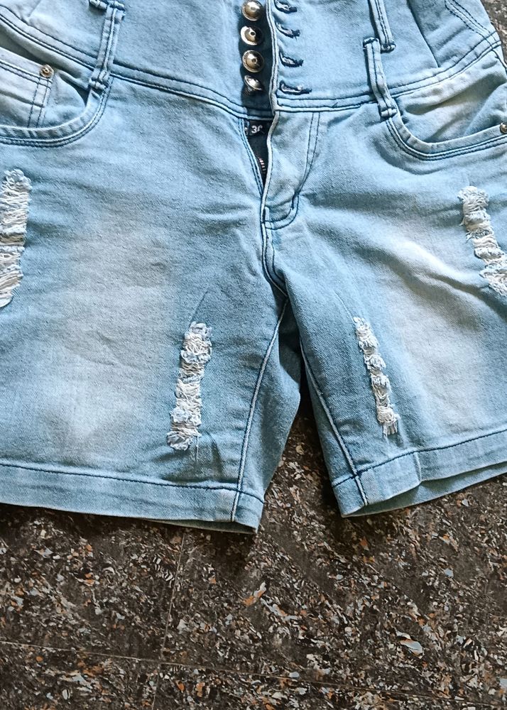 Blue Denim Shorts