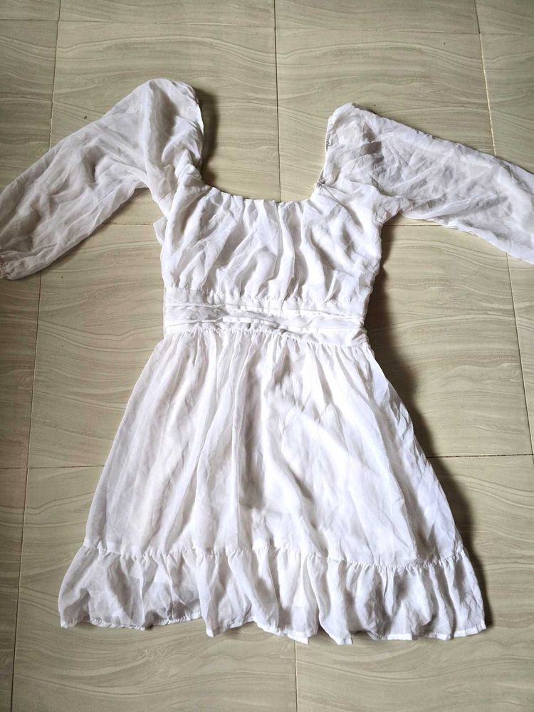 Women's White Skater Dress