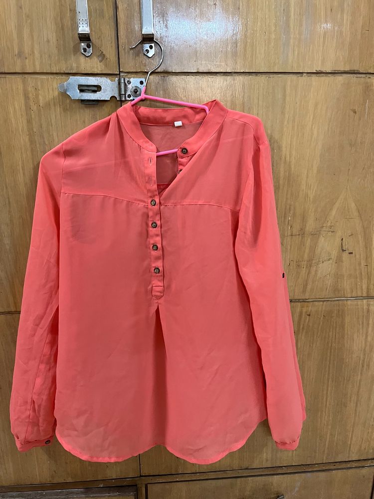 PRETTY CORAL PEACH TOP