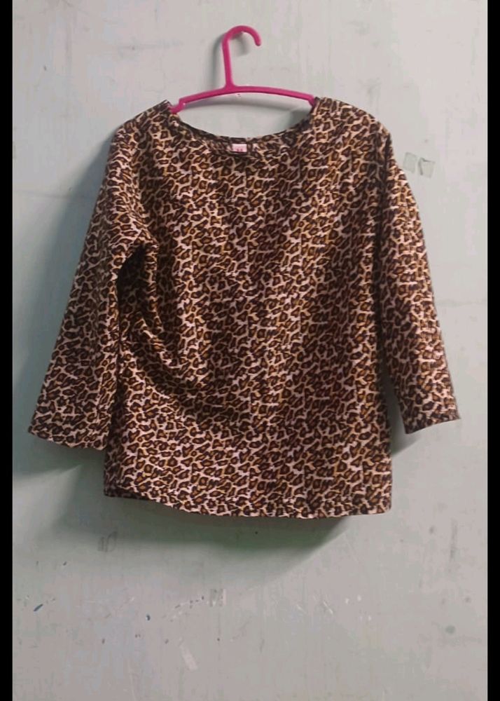 Tiger Print Crepe Top