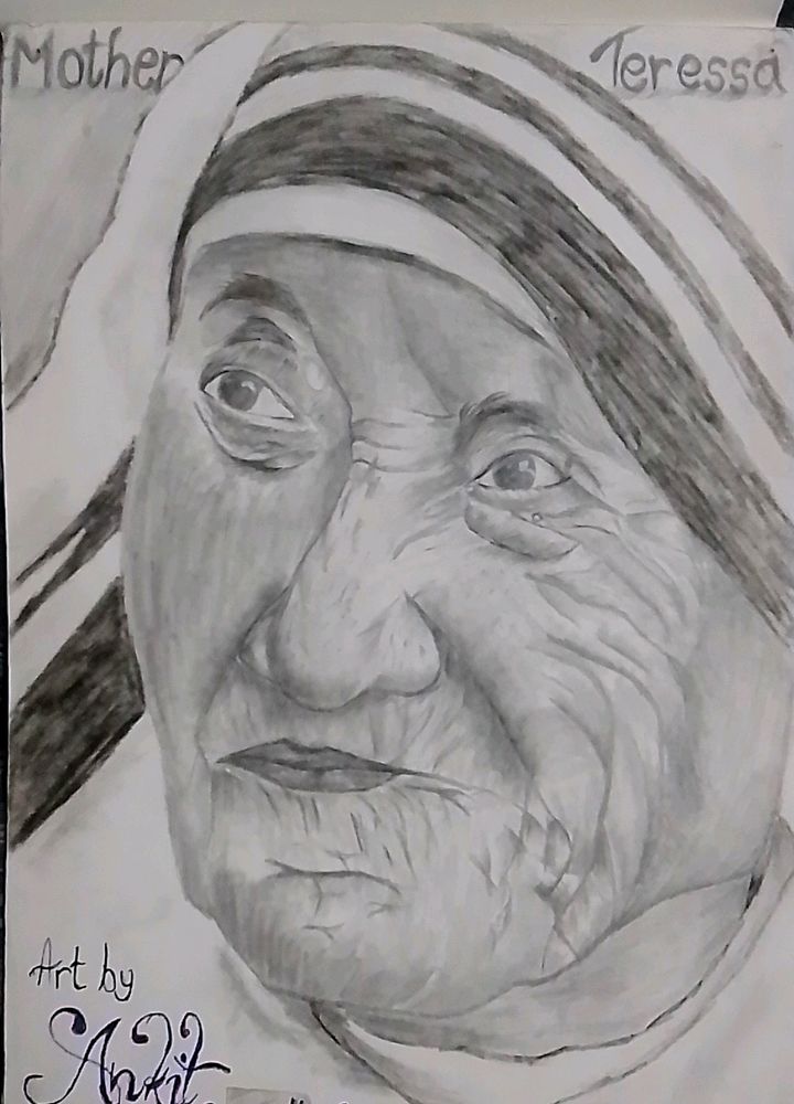 HB pencil artwork -Mother teressa  by Gupta 's Art