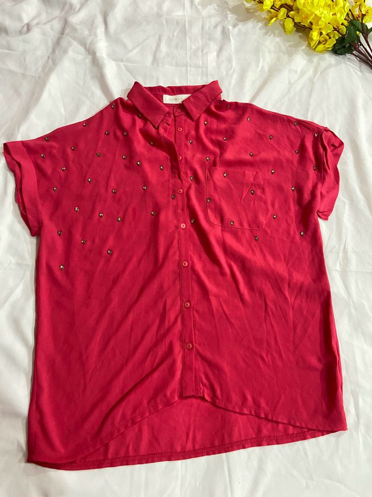 Rhinestone Pink Shirt