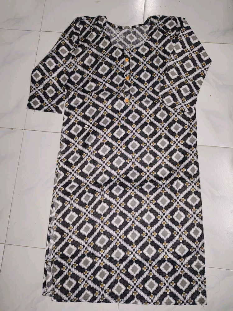 Black Kurti With Print