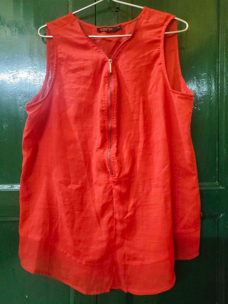 109 F Rust Colour Sleeveless Top