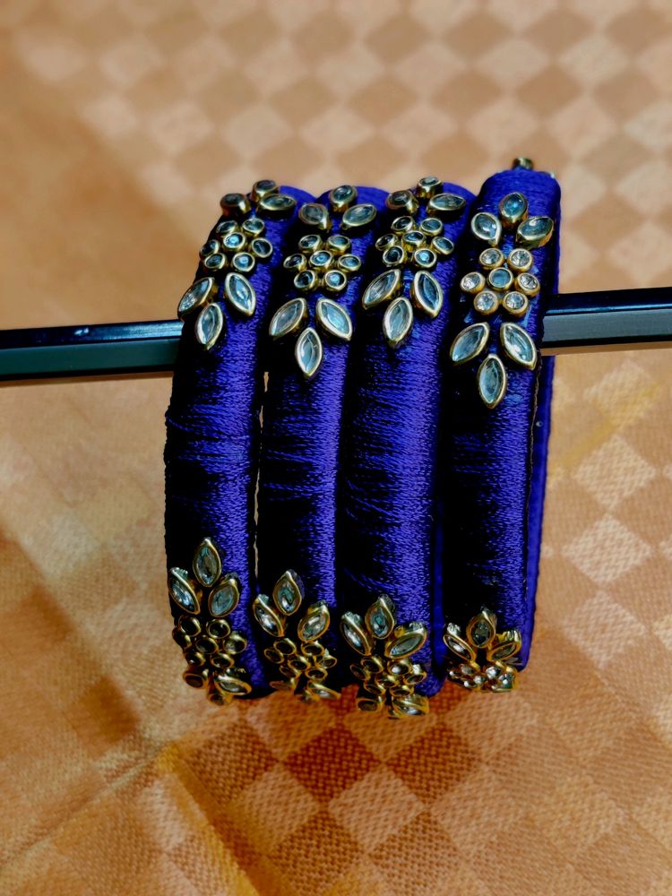 Violet Colour Silk Thread Bangles