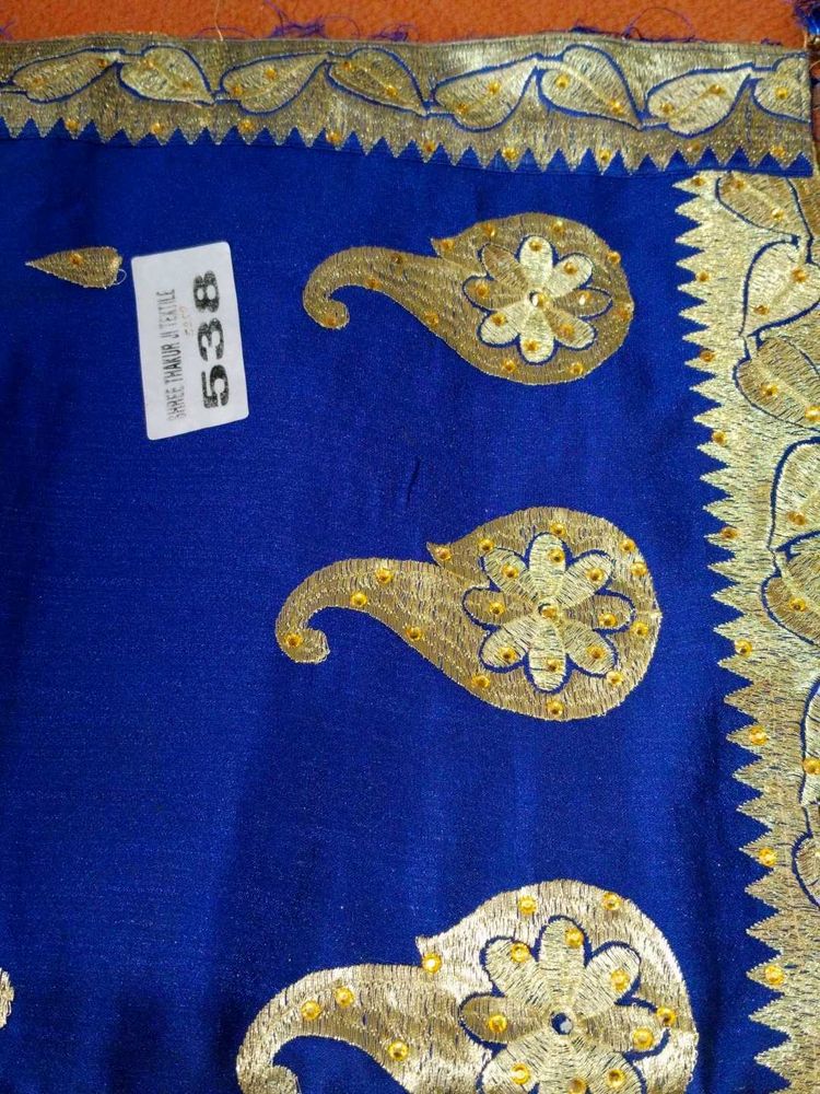 Royal Blue Fancy Party Saree, Brand New With Tag