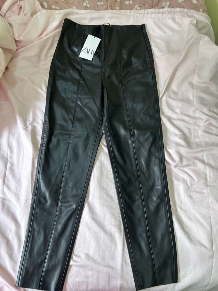 black leather pant