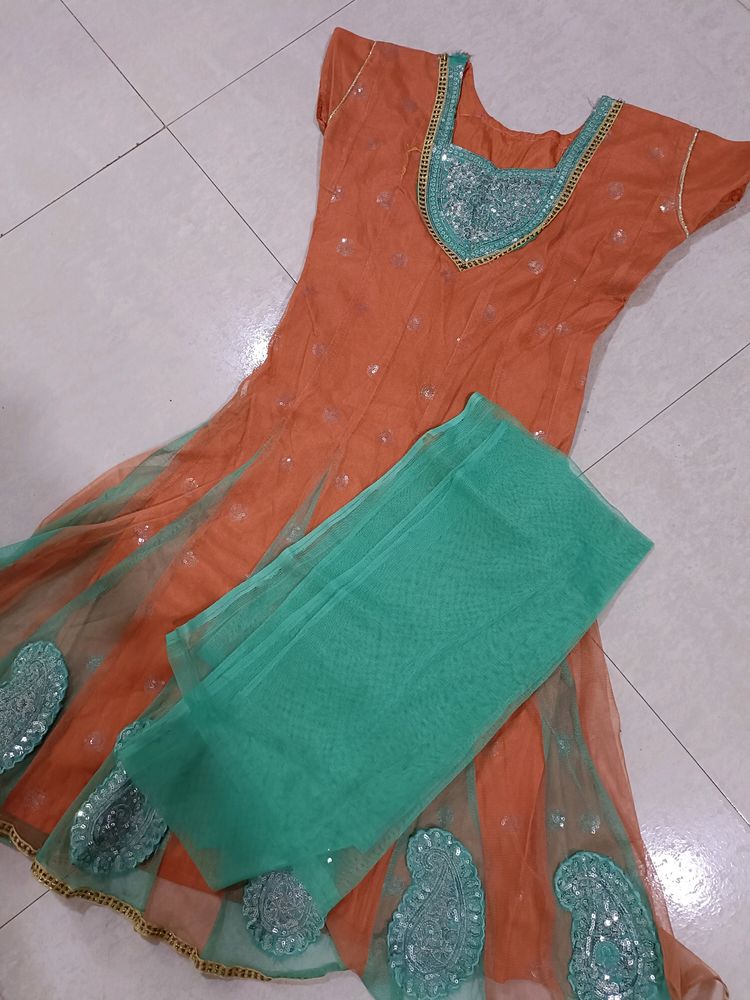 Anarkali Dress With Dupatta.... Length 40