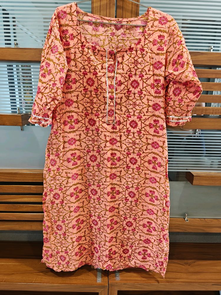 Coral Colour Kurta