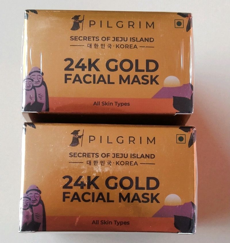 Combo Of 2 Pilgrim Gold Facial Mask