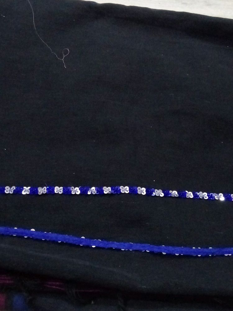 Blue And Silver Beaded Lace