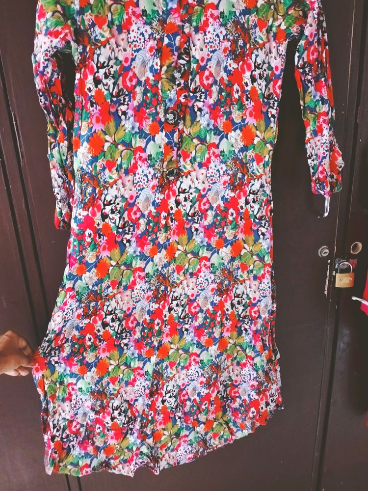 Beautiful Colourful A Line Kurti