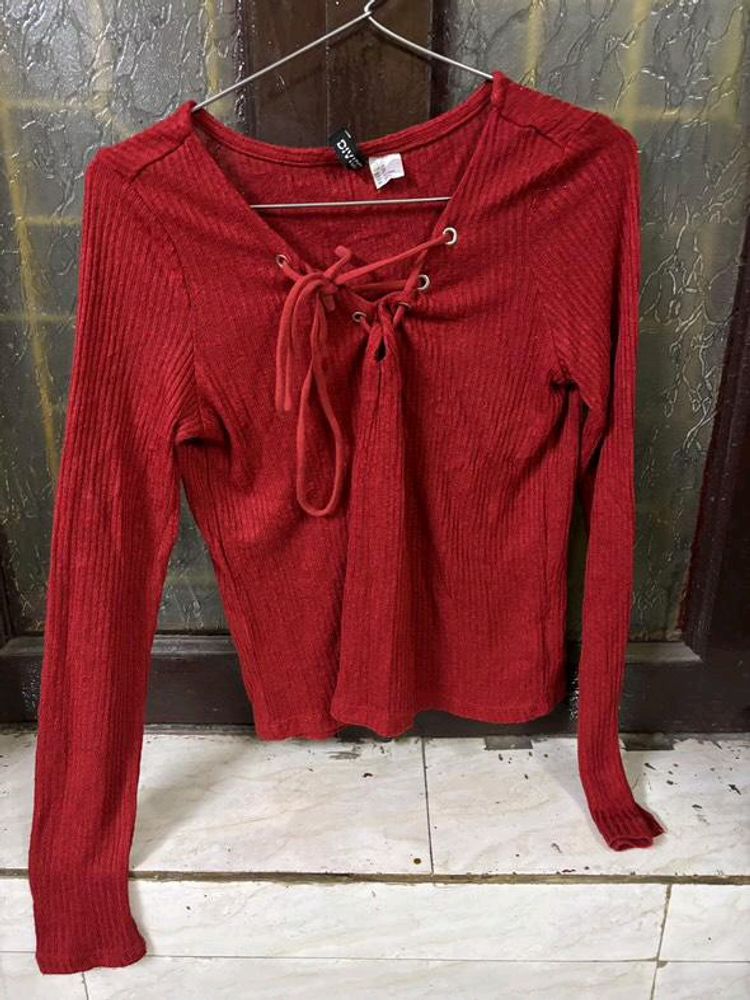 Red Colour Cute Top