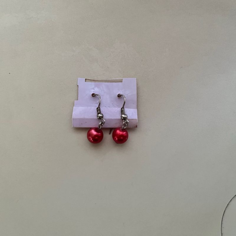 Red Bead Earrings