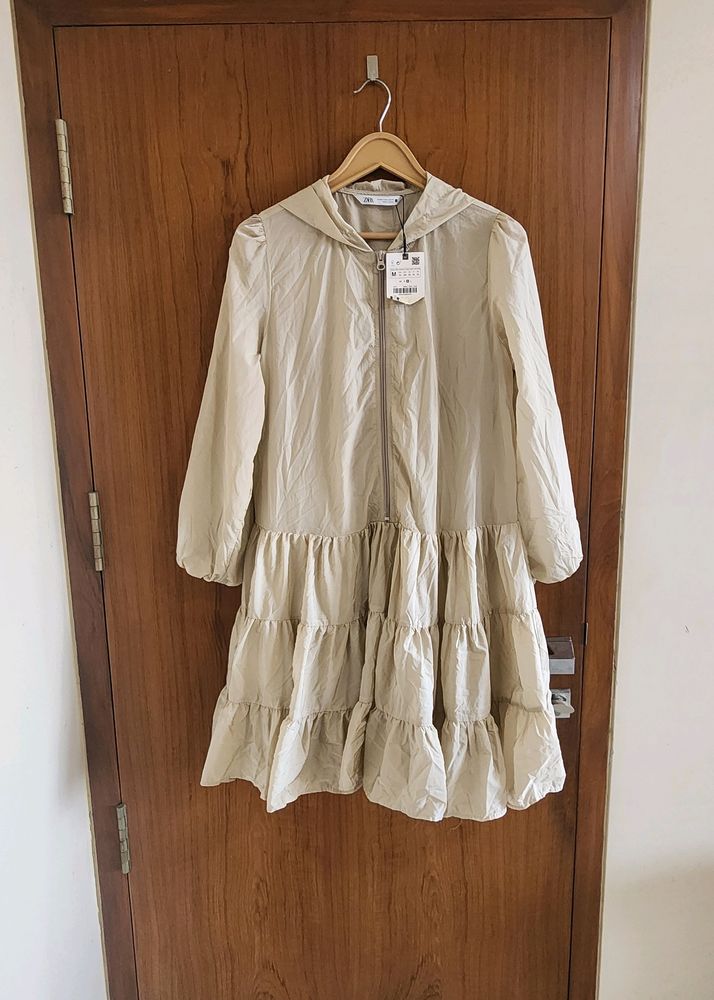 Zara Tiered Windbreaker Dress